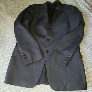 Vintage Bruje Men's 42 L -T Wool Blazer‎ Sport Coat Jacket Black Made Canada